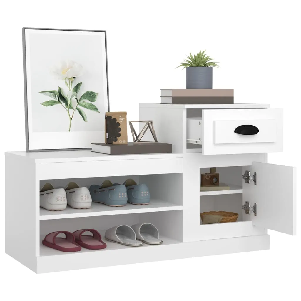 vidaXL Shoe Cabinet White 100x42x60 cm Engineered Wood