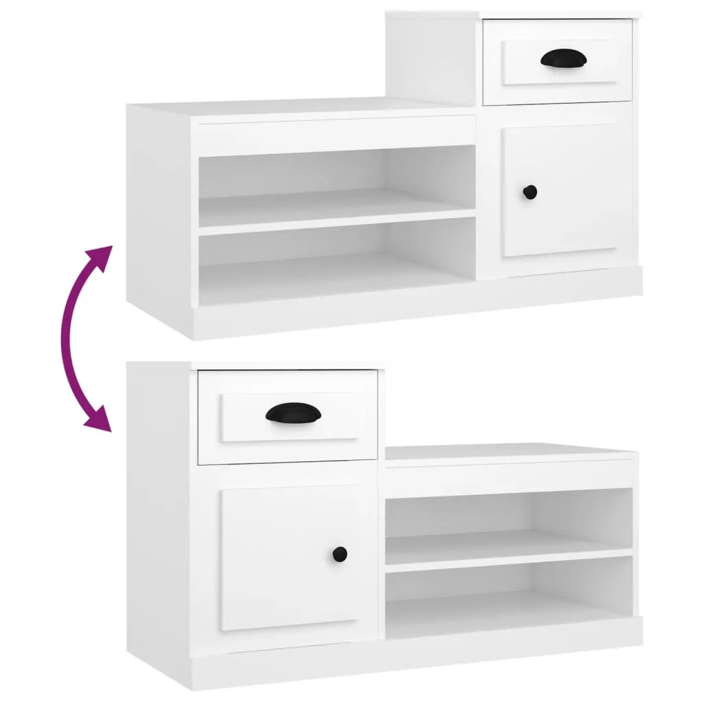 vidaXL Shoe Cabinet White 100x42x60 cm Engineered Wood