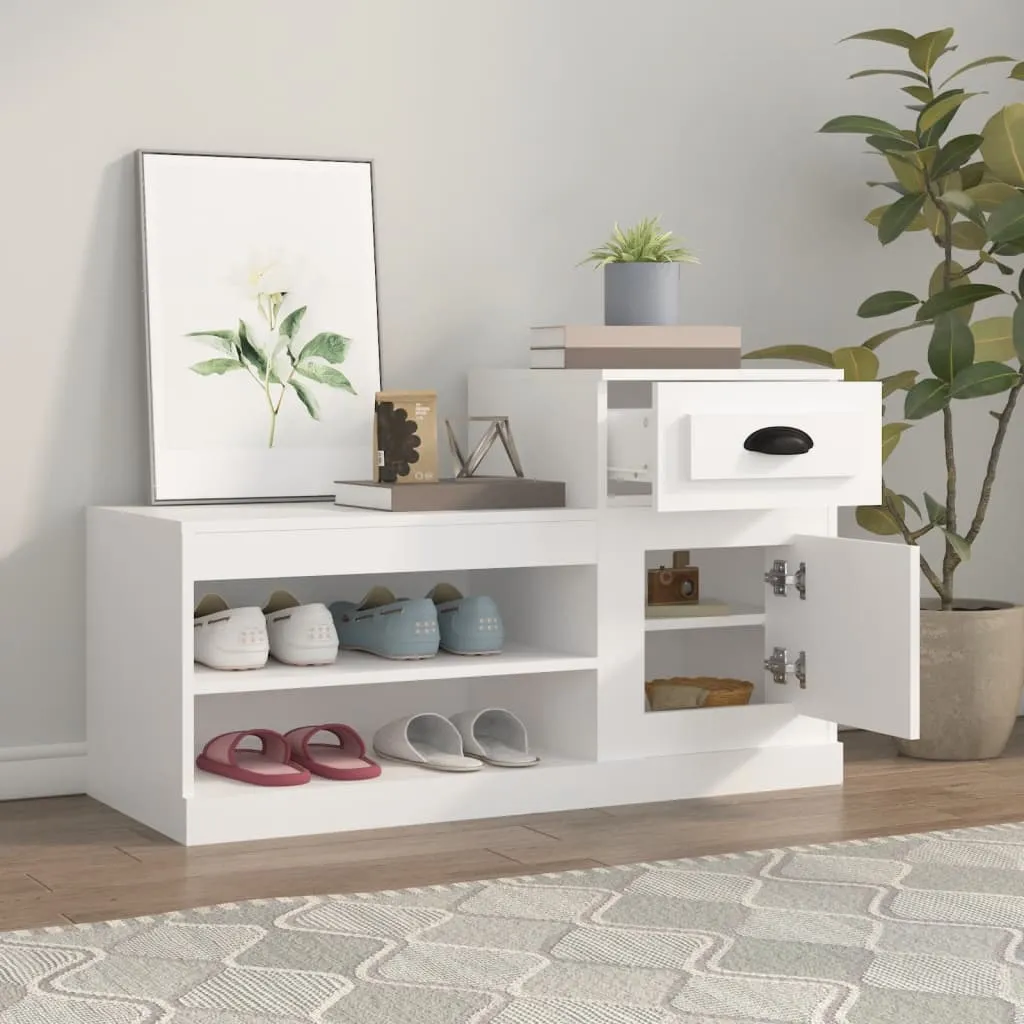 vidaXL Shoe Cabinet White 100x42x60 cm Engineered Wood