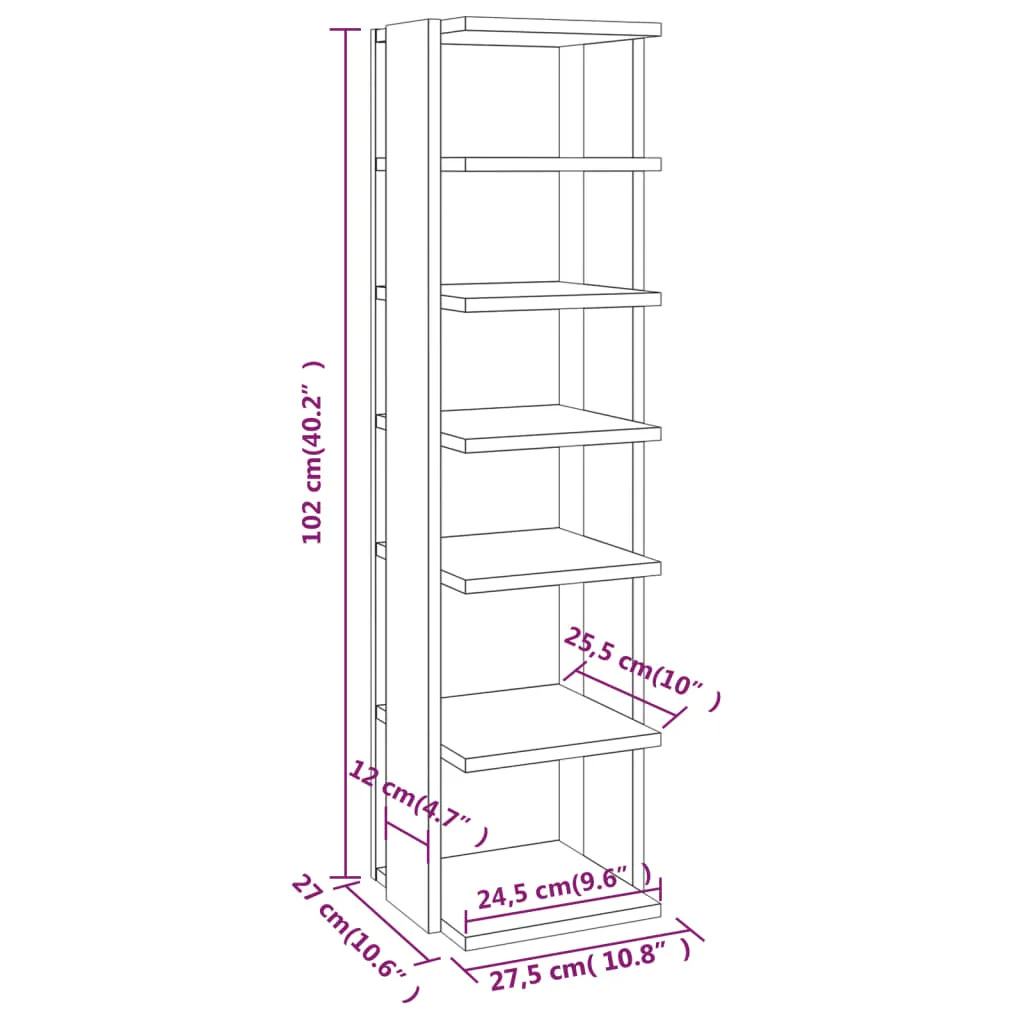 vidaXL Shoe Cabinet White 27.5x27x102 cm Engineered Wood