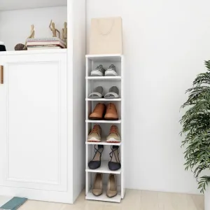 vidaXL Shoe Cabinet White 27.5x27x102 cm Engineered Wood