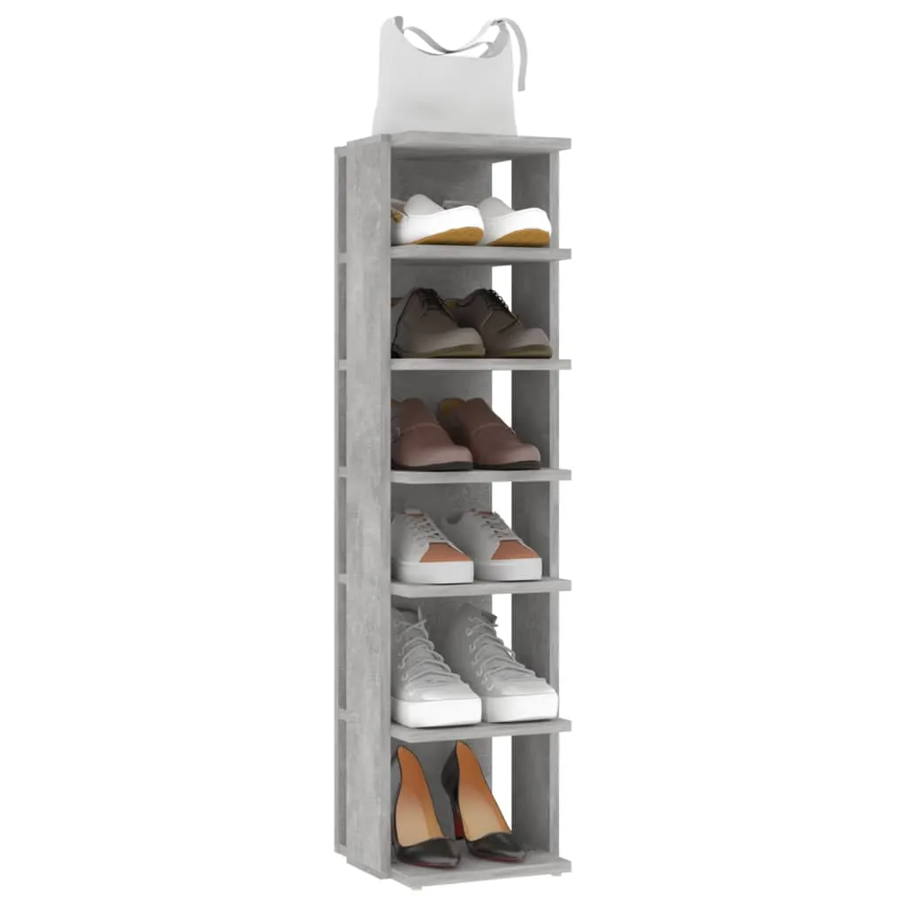 vidaXL Shoe Cabinets 2 pcs Concrete Grey 27.5x27x102 cm