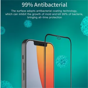 VOKAMO Anti-bacterial iPhone 12 Screen Protector 2.5D Tempered Glass Film