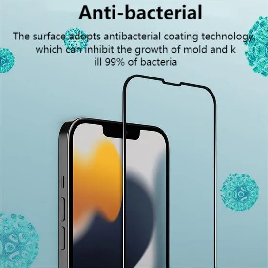 VOKAMO Anti-bacterial iPhone 13 Tempered Glass 9H Screen Protector For iPhone 13 Pro Max/13 Pro/13 Mini