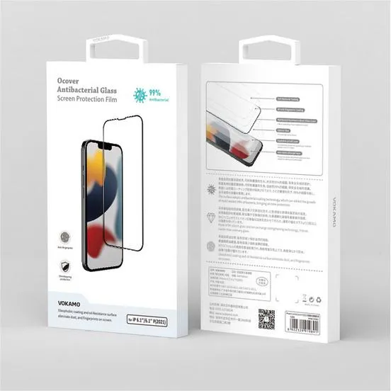 VOKAMO Anti-bacterial iPhone 13 Tempered Glass 9H Screen Protector For iPhone 13 Pro Max/13 Pro/13 Mini