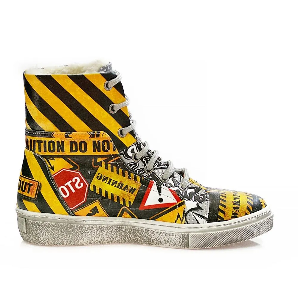 Warning Signs Short Boots WJAS116