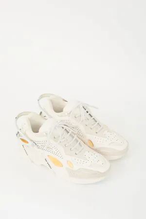 White & Multi Leather Cylon-21 Sneaker