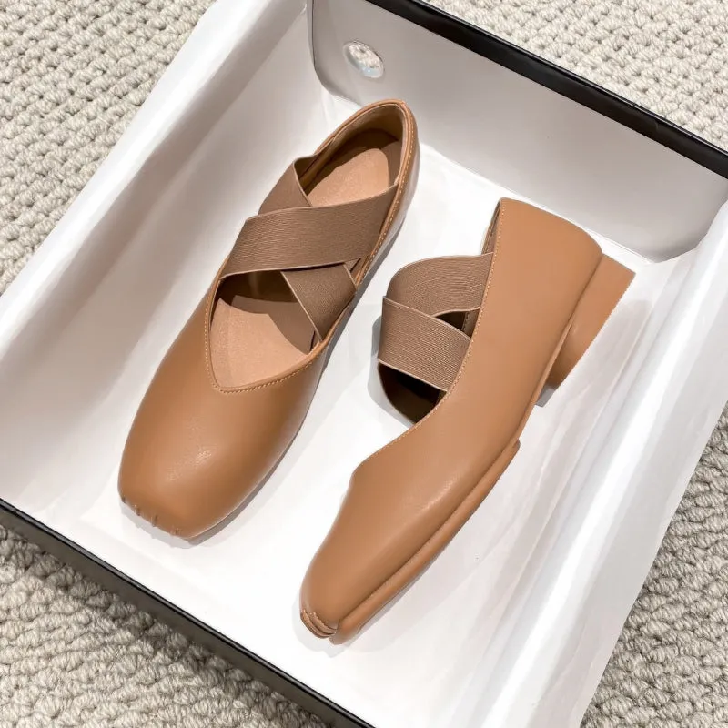 Women Minimalist Casual Cross Strap Soft Flats