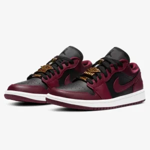 Women's Air Jordan 1 Low SE "Bling" Satin (Dark Beetroot/Black/White)(DB6491-600)