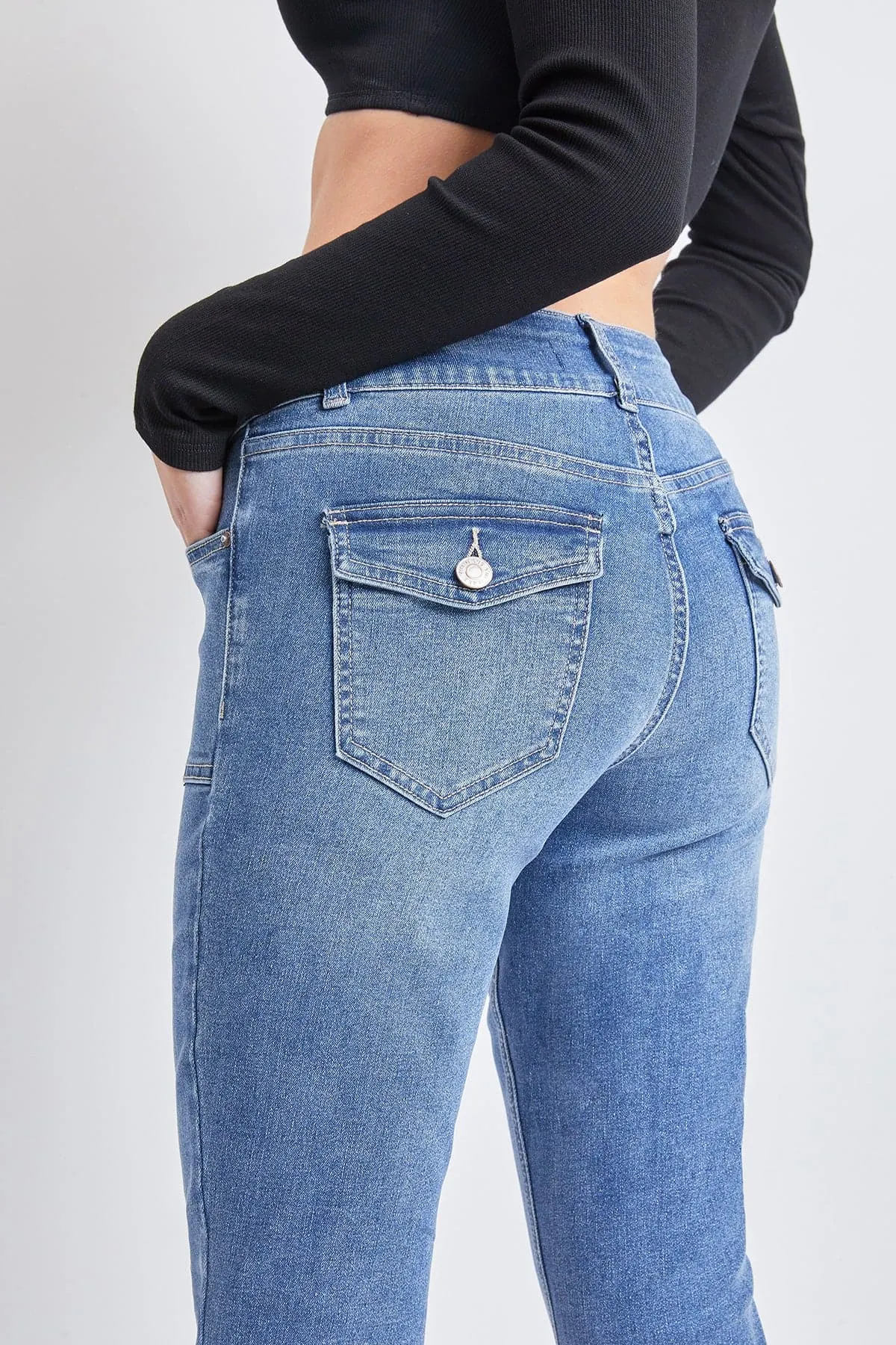 Women's Flare Jeans With Flap Back Pockets