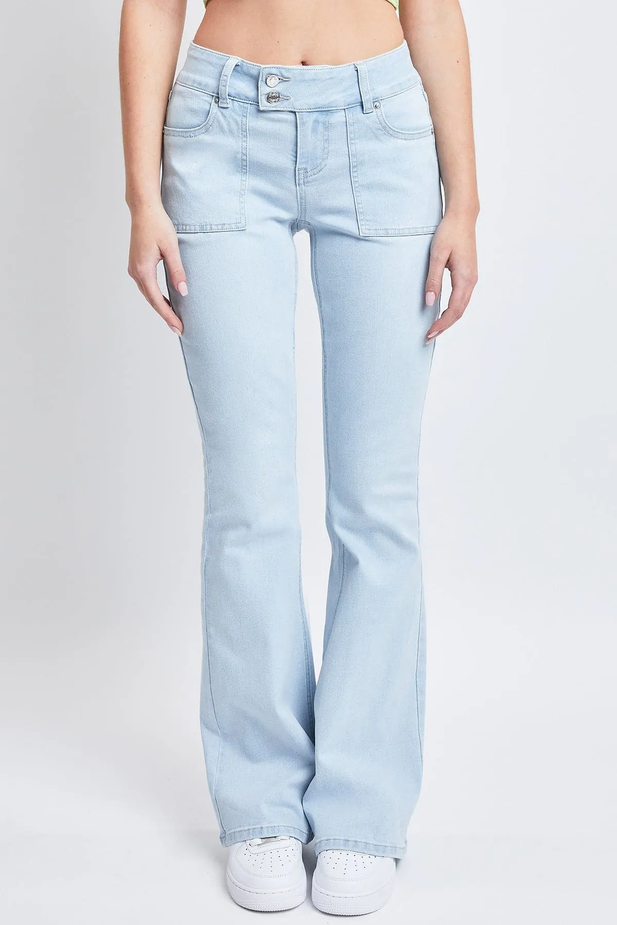 Women's Flare Jeans With Flap Back Pockets