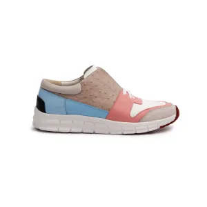 Women's Midnight Rider Pink Gray Blue Leather Sneakers 91291-158