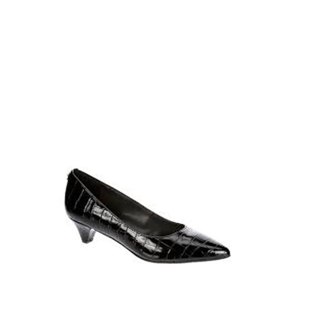 Xeni Black Crocodile Print Leather Anne Klein Pumps