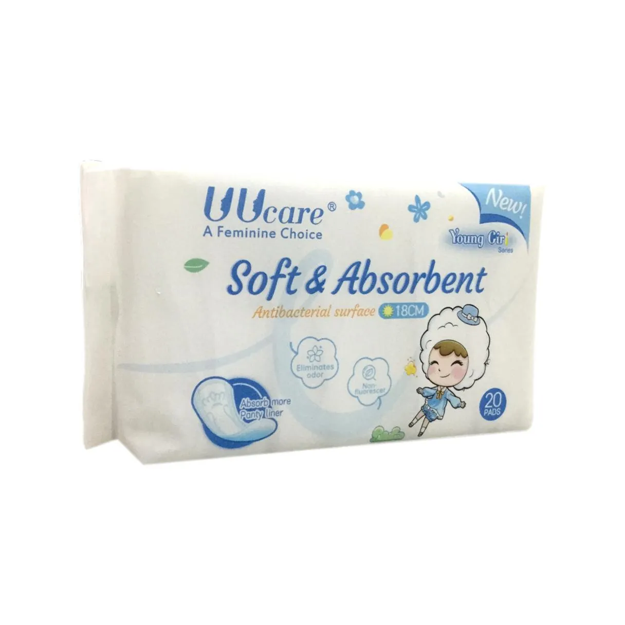 Young Girl Antibacterial Pantyliner 180mm 20 liners