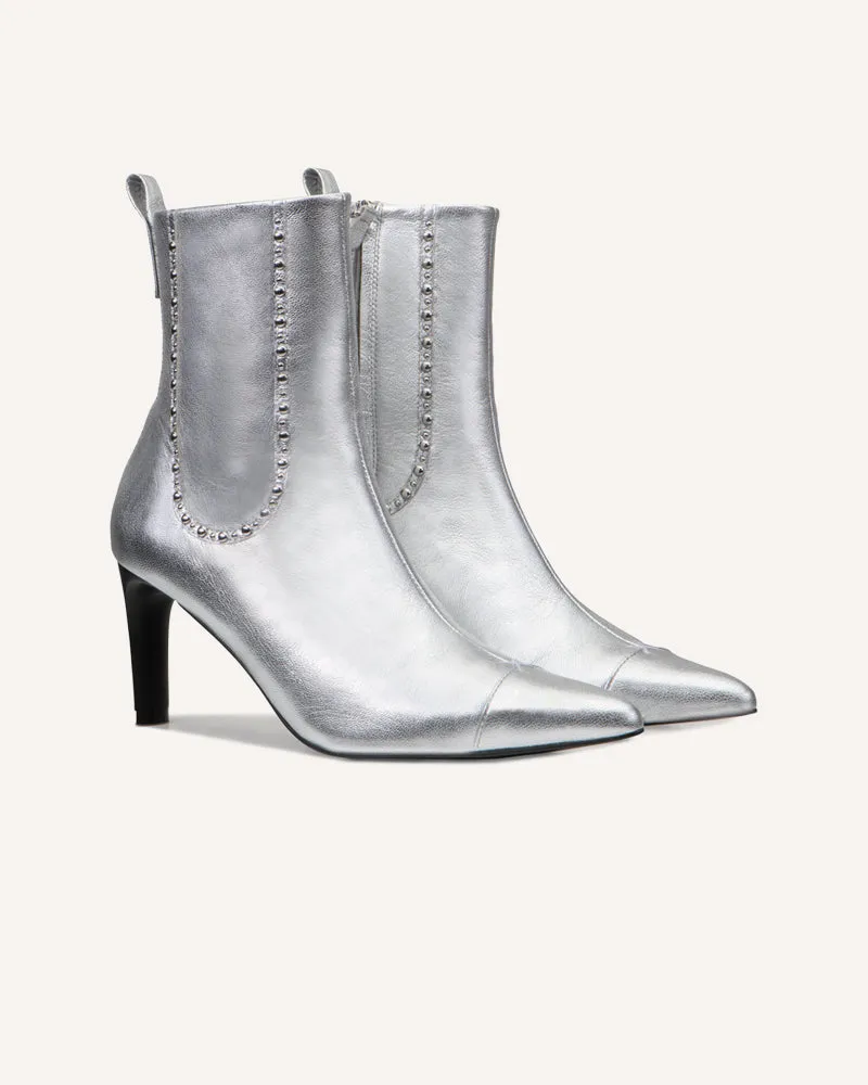 Zoe Silver Heeled Boot