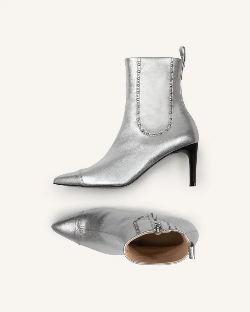 Zoe Silver Heeled Boot