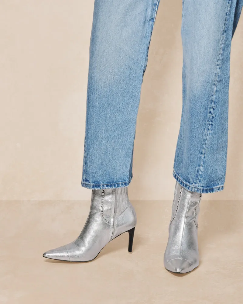 Zoe Silver Heeled Boot