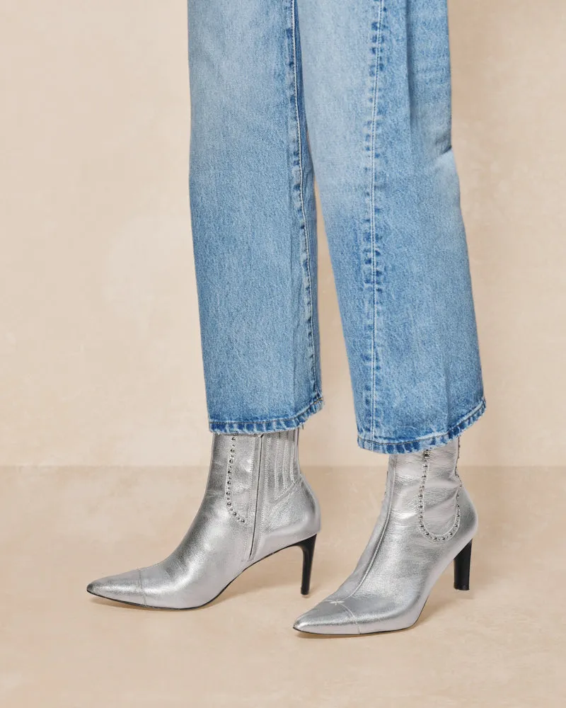 Zoe Silver Heeled Boot