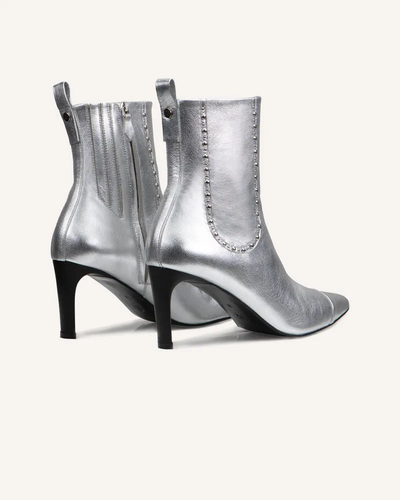 Zoe Silver Heeled Boot